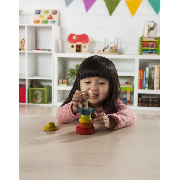 EverEarth Wooden Stacking Clown - Sustainable Toddler Development Toy