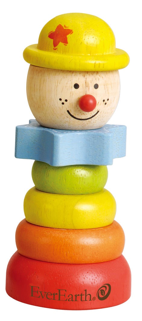 EverEarth Wooden Stacking Clown - Sustainable Toddler Development Toy