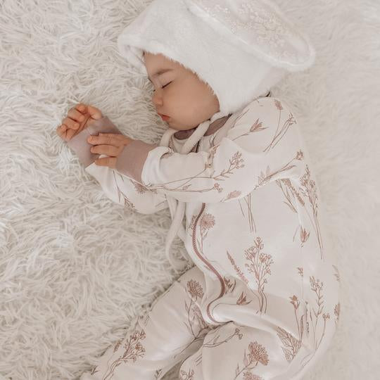 Aster & Oak Organic Wildflower Zip Romper - Floral Onesie