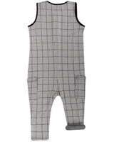 Turtle Dove Jacquard Check Tank Overalls