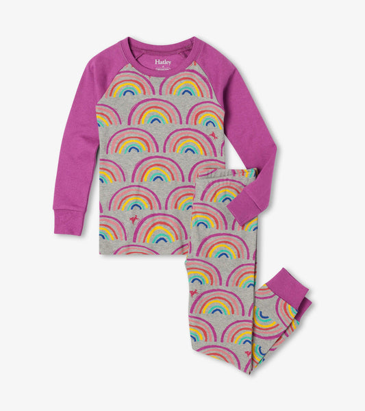 Hatley W23 Rainbow Dreams Organic Cotton Raglan Pyjamas F22RDK1269