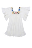 Coco & Ginger Ocean Dress Eggshell w Embroidery